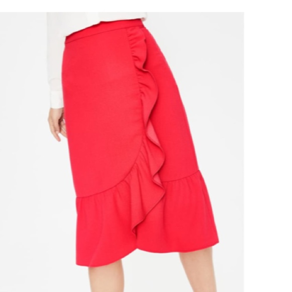 NWT Boden Ella Frill Wrap Skirt in Peony Pink